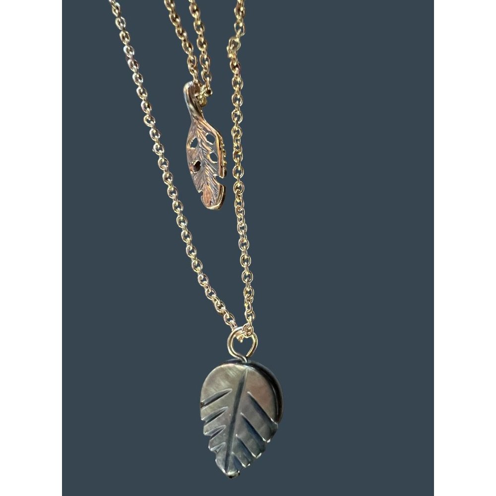GH Bass Co Necklace Leaf Double Strand Layered Adjustable - Picture 8 of 11